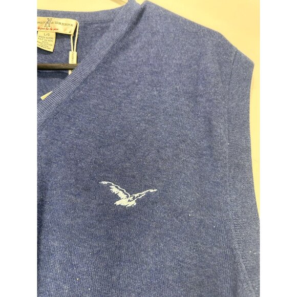 Fairway and Greene Golf Sweater Vest Mens Large Blue V-neck Pullover Pima Cotton - Picture 10 of 10